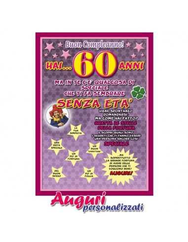 50 BIGLIETTINI 60° COMPLEANNO