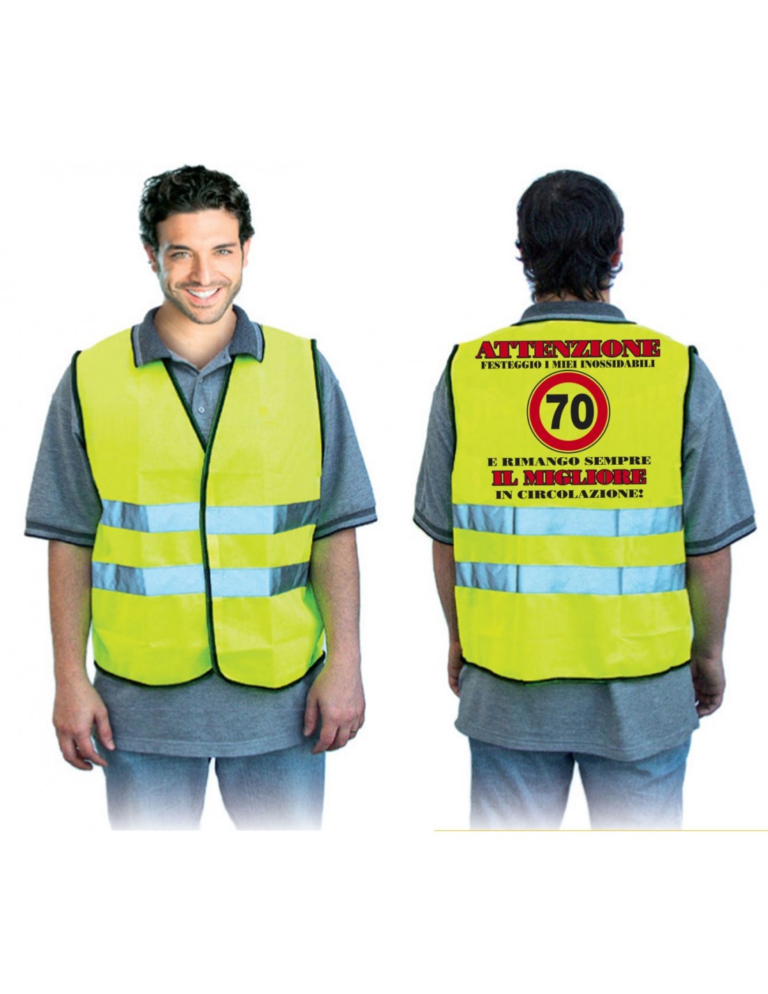 Gilet giallo fluo-70 anni